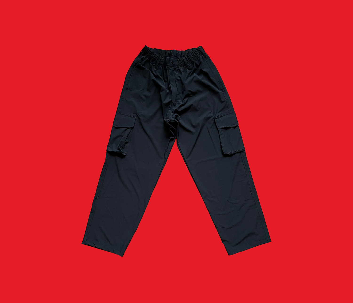 nylon blended wide leg pants. - black — mingo by domingo.
